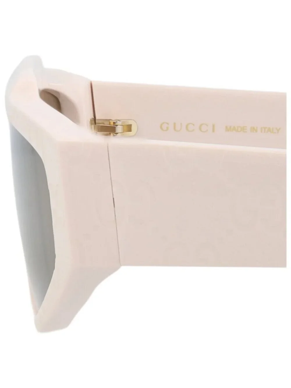 New Gucci Women's Sunglasses Square Rectangle Recycled Acetate Frame Mens Ivory